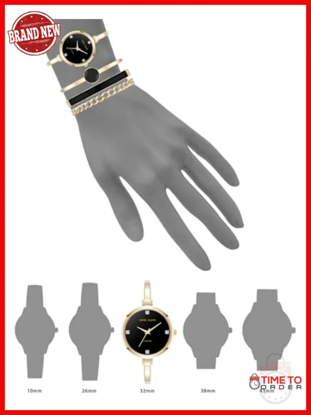 Women's Bangle Watch and Bracelet Set with Lab Grown Diamonds